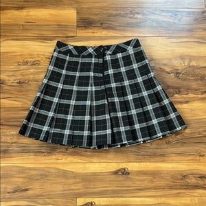 Plaid Black and White Women's Skirt